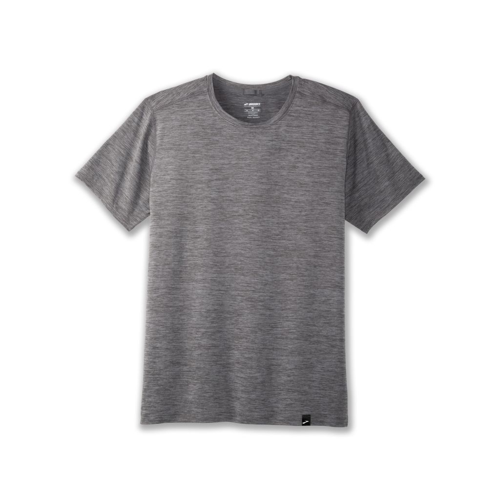 Brooks Luxe Short Sleeve Bekleidung Herren grau S