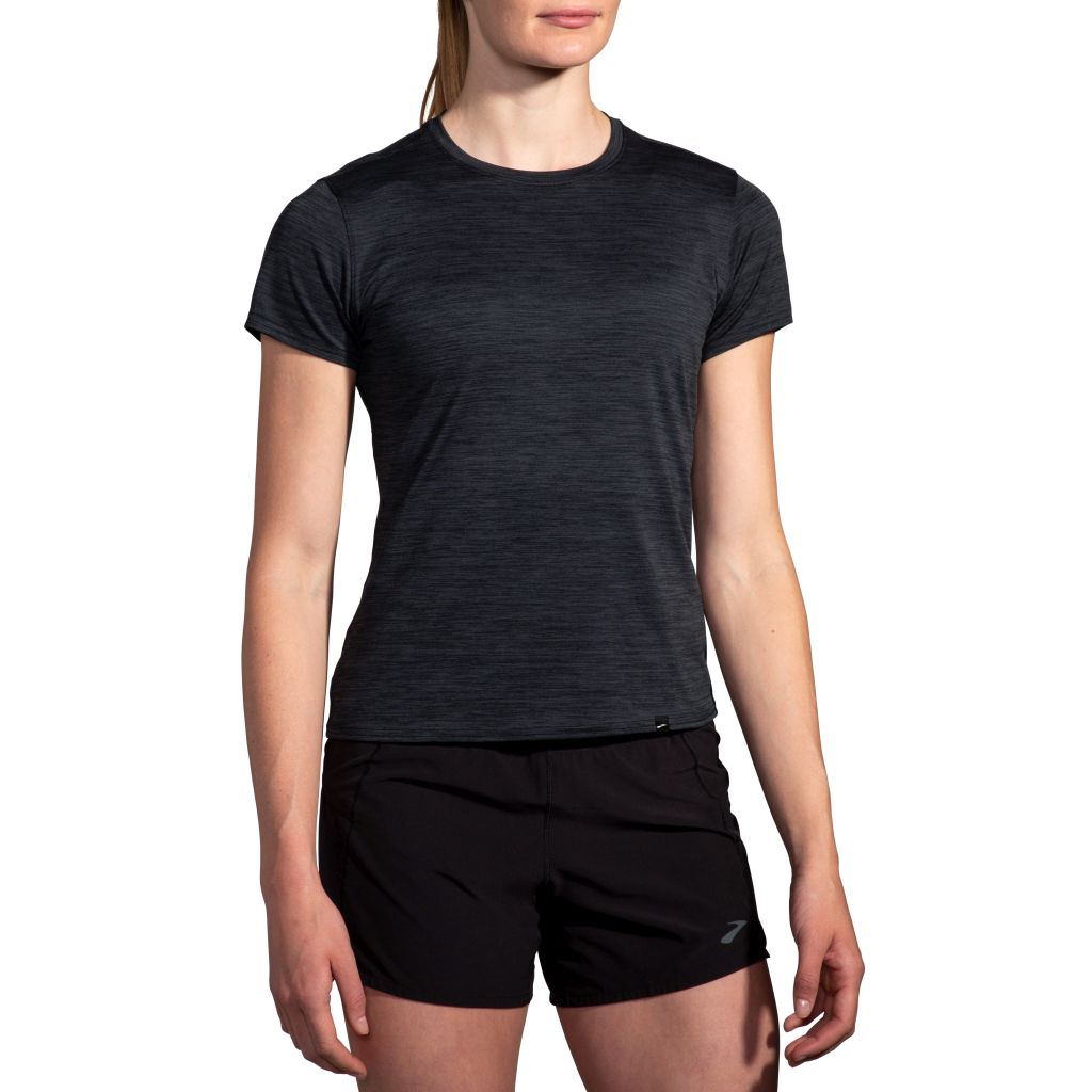 Brooks Luxe Short Sleeve Bekleidung Damen schwarz XS