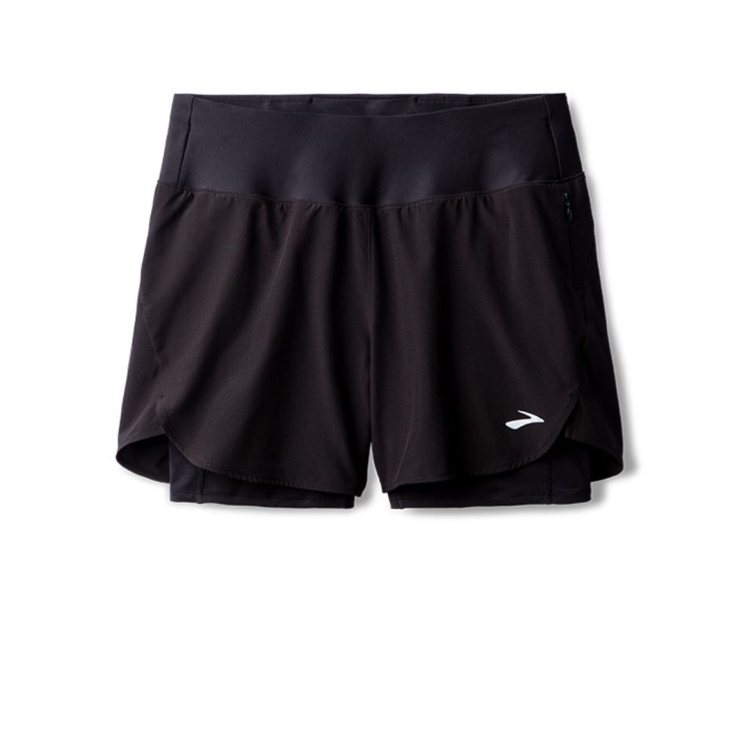 Brooks Chaser 5" 2-in-1 Short 2.0 Bekleidung Damen schwarz XS