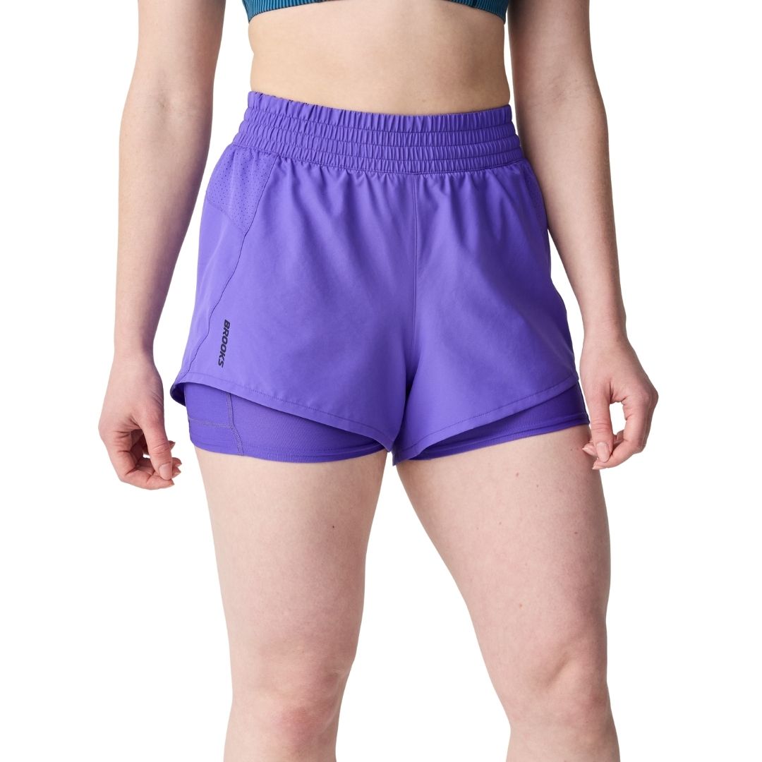 Brooks Dash 2-in-1 Short Bekleidung Damen lila XL
