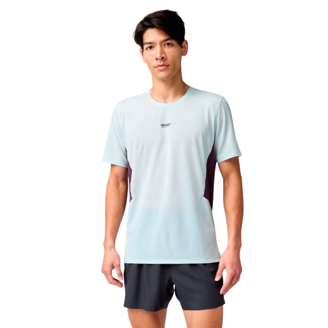 Brooks High Point Short Sleeve 2.0 Vêtements Herren bleu