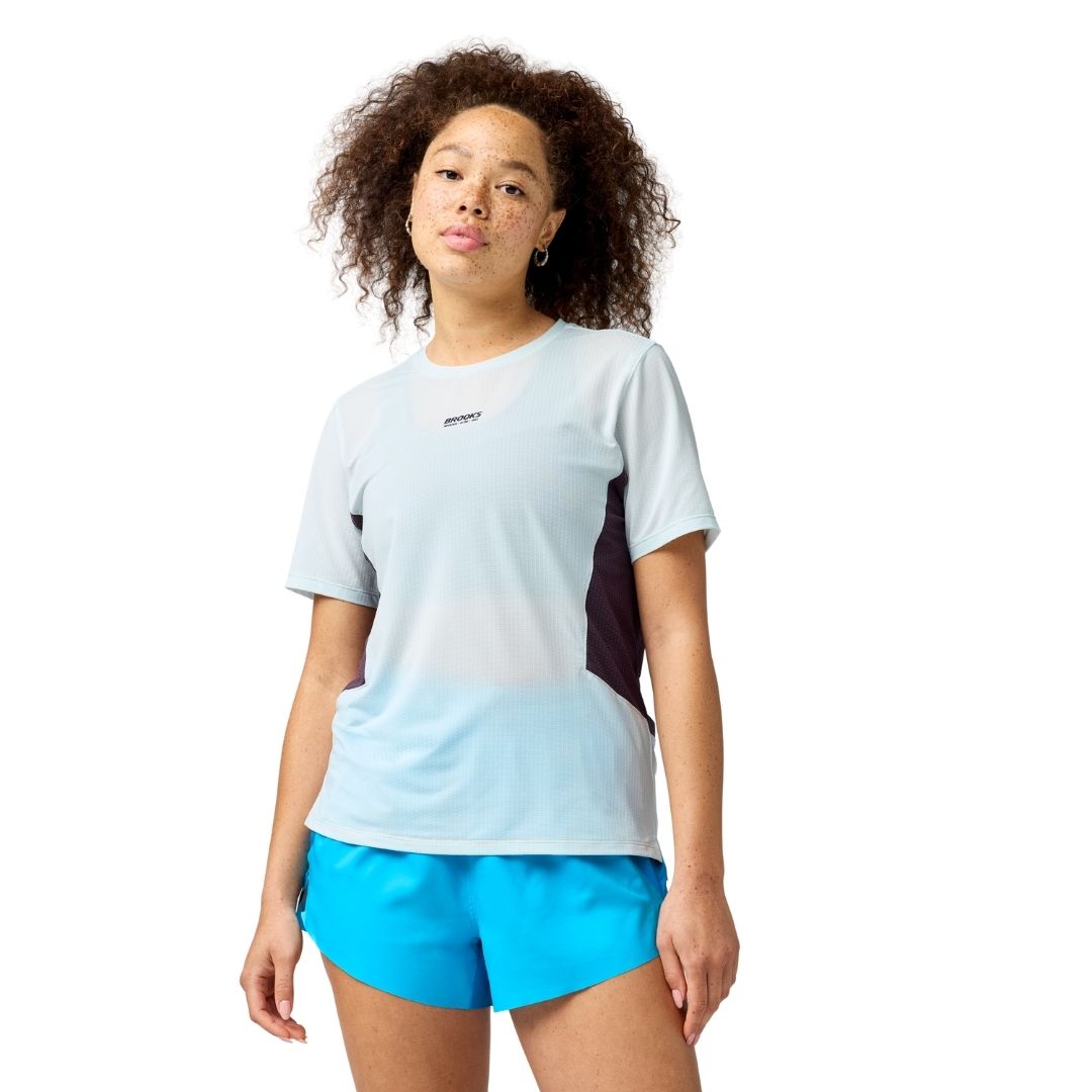 Brooks High Point Short Sleeve 2.0 Bekleidung Damen blau S