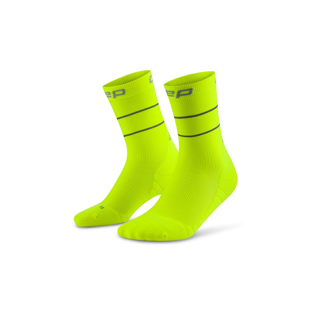 Cep Pro Run Reflective Mid Cut Socks Bekleidung Damen gelb M