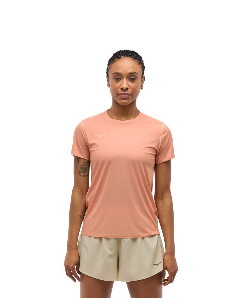 Hoka Airolite Run Short Sleeve Bekleidung Damen grau S