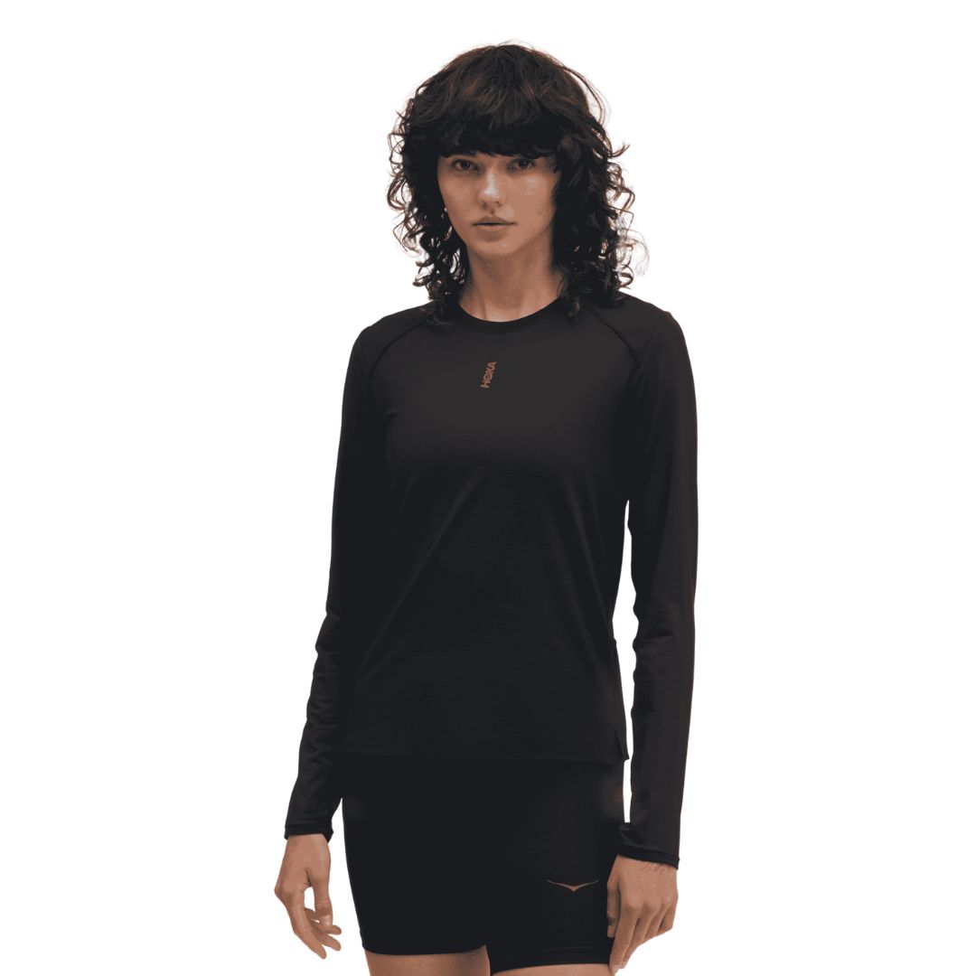 Hoka Everyrun Long Sleeve Bekleidung Damen schwarz S