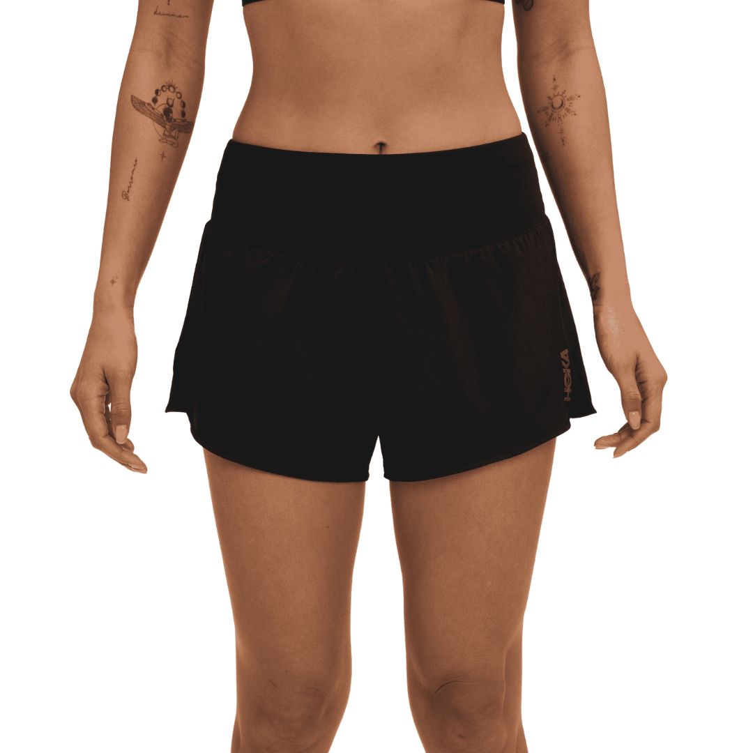 Hoka Glide Short MR 3.5" Brief Bekleidung Damen schwarz M