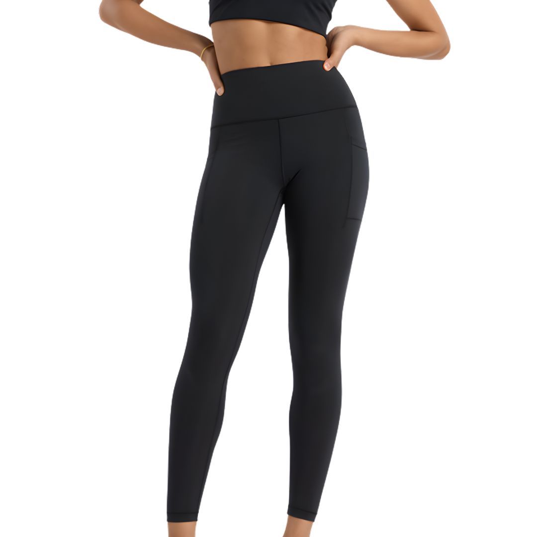 New Balance Sleek Pocket High Rise Leggin 25 Bekleidung Damen schwarz M