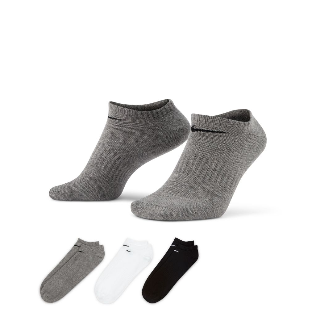 Nike Everyday Lightweight No-Show Training Socks (3 Pairs) Bekleidung Unisex grau XL
