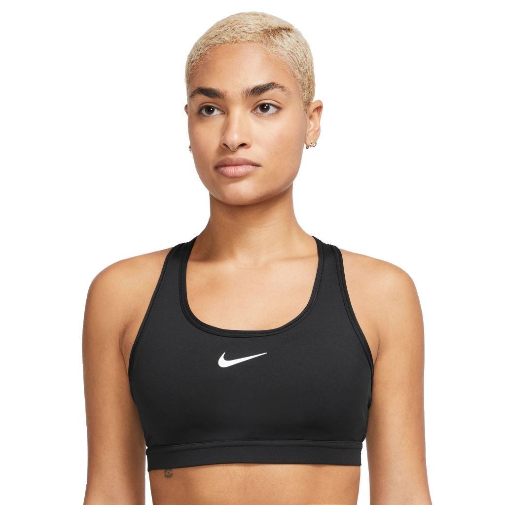 Nike Swoosh Med Sports Bra Bekleidung Damen schwarz M