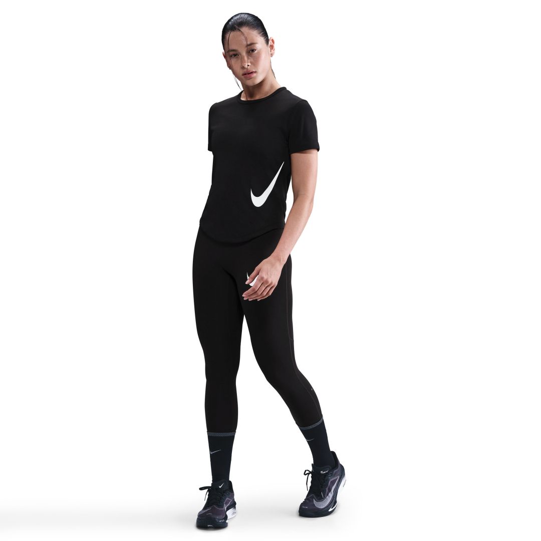 Nike Tempo Swoosh Run Shirt Bekleidung Damen schwarz XS