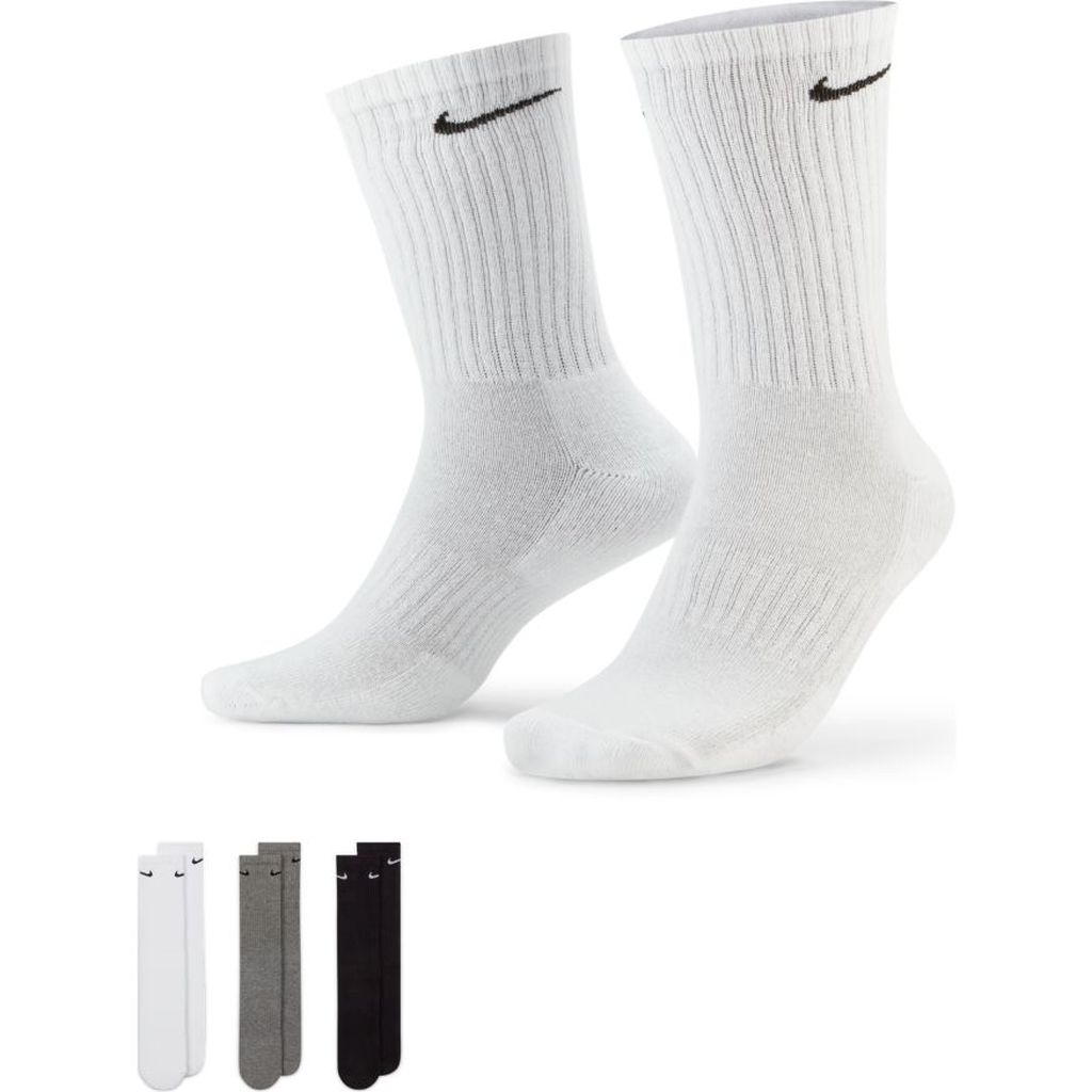 Nike Everyday Cushioned Training Crew Socks (3 Pairs) Bekleidung Unisex weiß XL