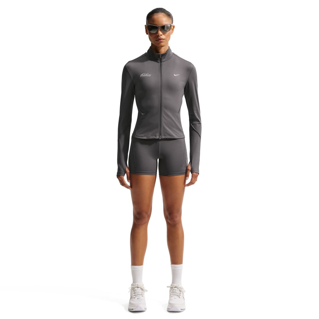 Nike Swift Dri-Fit High-Rise 4" Tights Shorts Disrupt Bekleidung Damen grau M