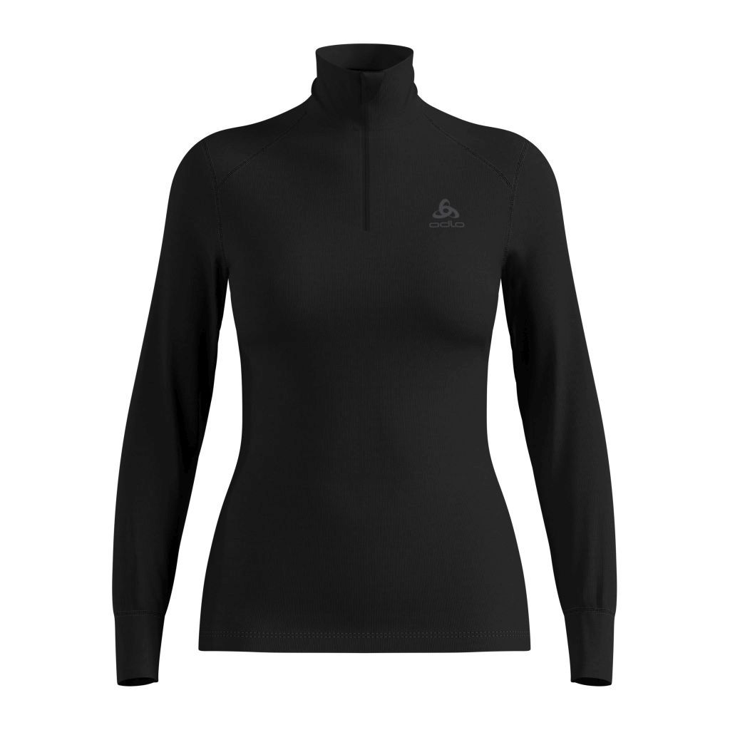 Odlo Active Warm BL Top Turtle Neck l/s Half Zip Bekleidung Damen schwarz XL