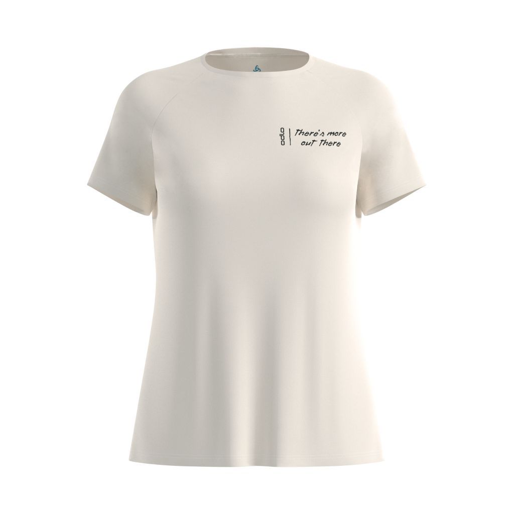 Odlo Essential Print T-Shirt Crew Neck s/s Bekleidung Damen weiß L