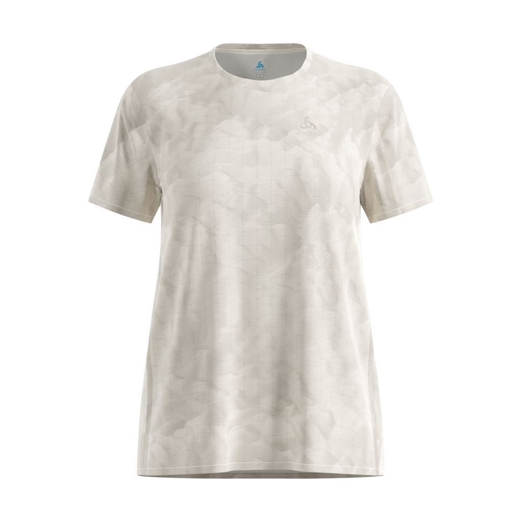 Odlo Zeroweight Chill-Tec Print T-Shirt Crew Neck s/s Bekleidung Damen weiß XS