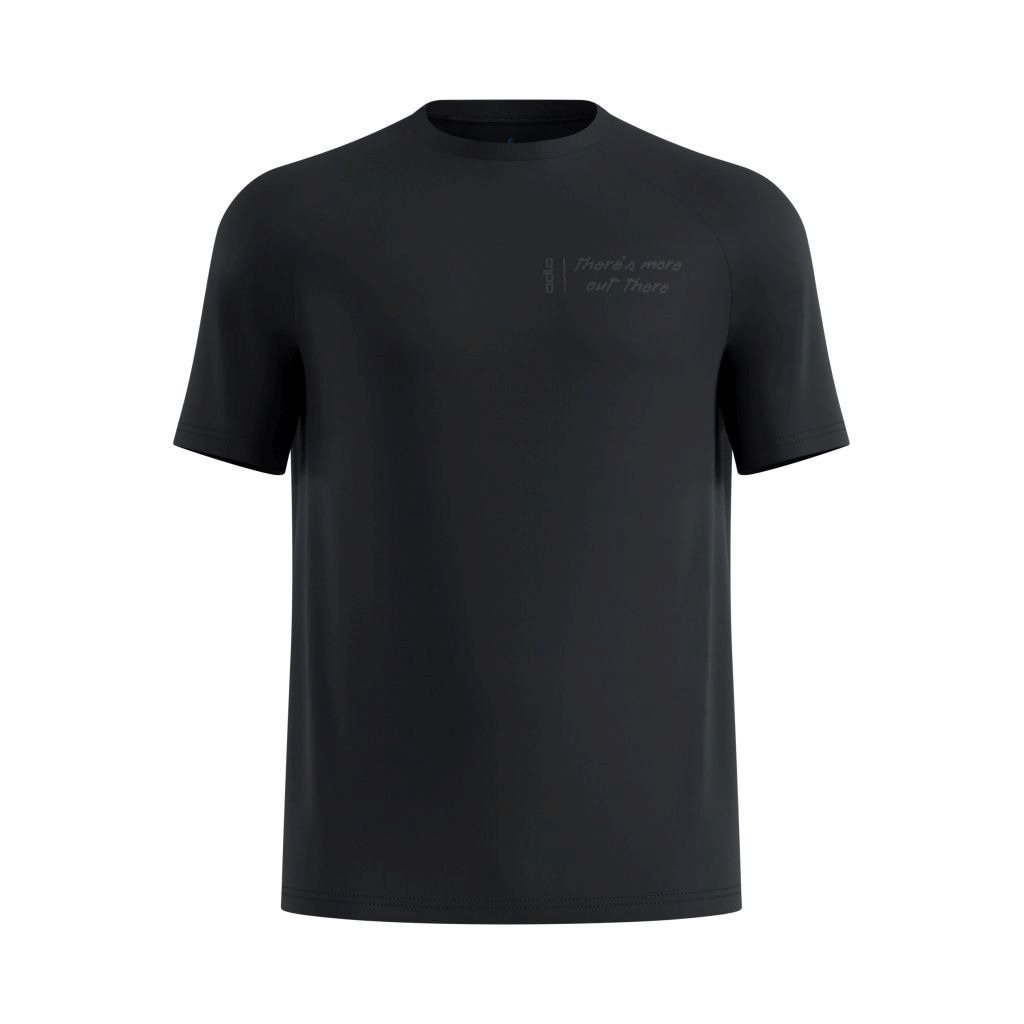 Odlo Essential Print T-Shirt Crew Neck s/s Bekleidung Herren schwarz L