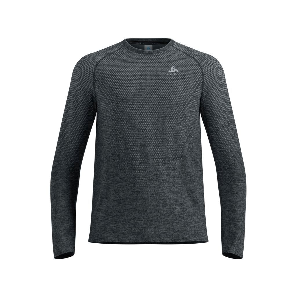 Odlo Essential Seamless T-Shirt Crew Neck l/s Bekleidung Herren grau M