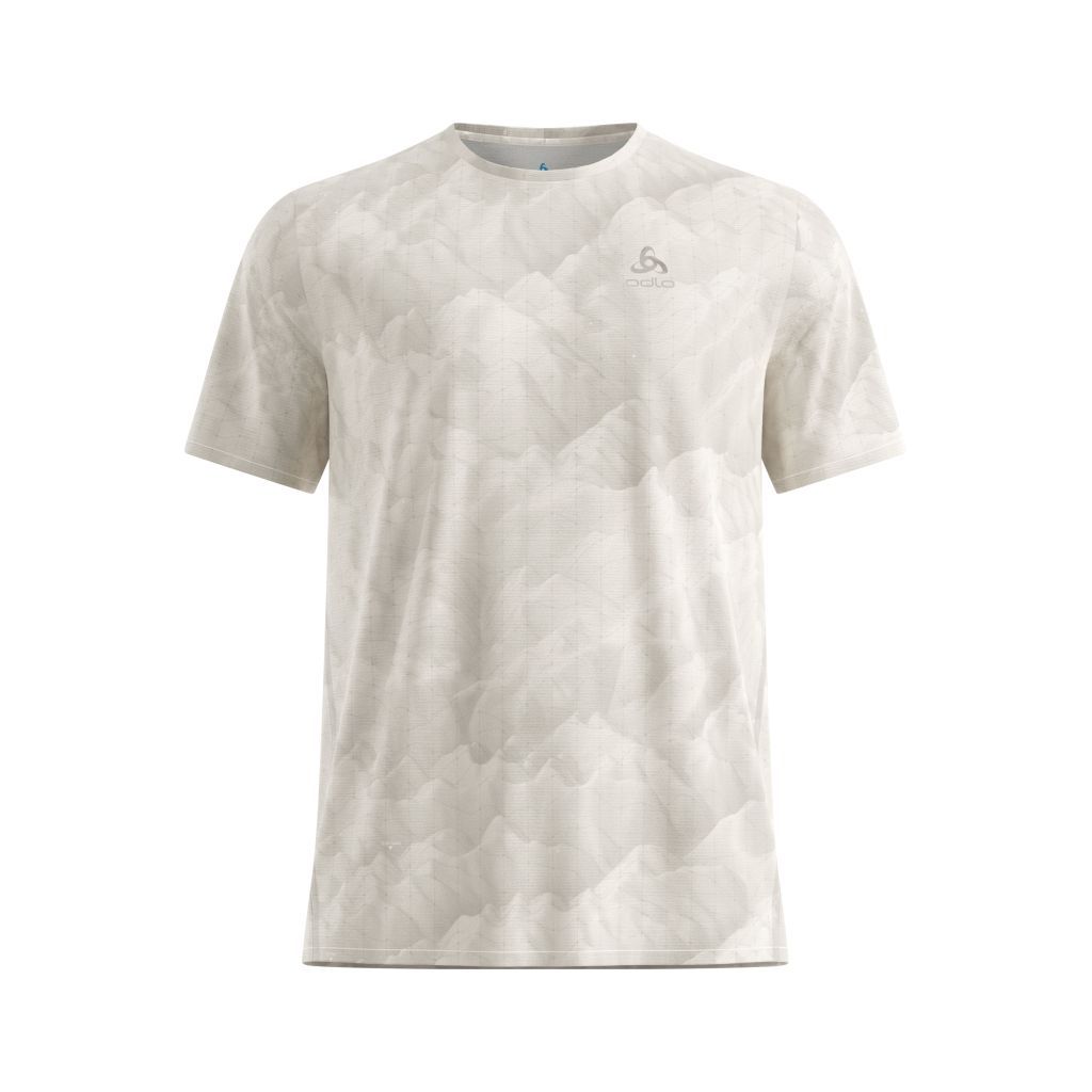 Odlo Zeroweight Chill-Tec Print T-Shirt Crew Neck s/s Bekleidung Herren weiß L