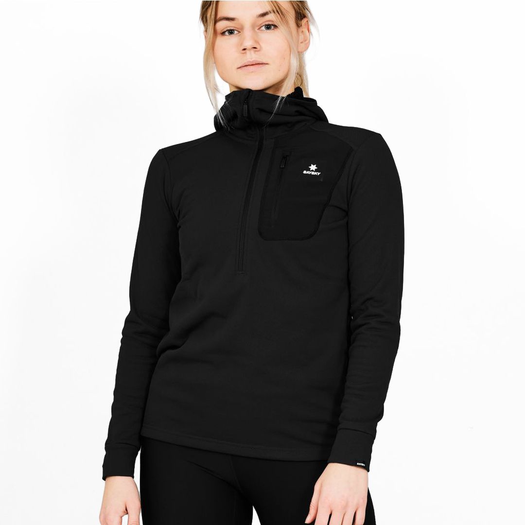 Saysky Combat Half Zip Fleece Hoodie Bekleidung Damen schwarz M