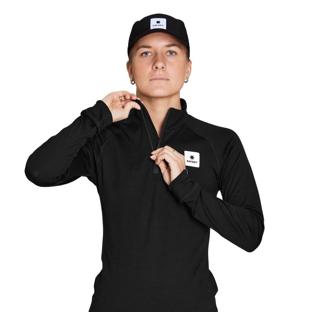 Saysky Merino 165 Base 1/2 Zip Long Sleeve Bekleidung Damen schwarz S