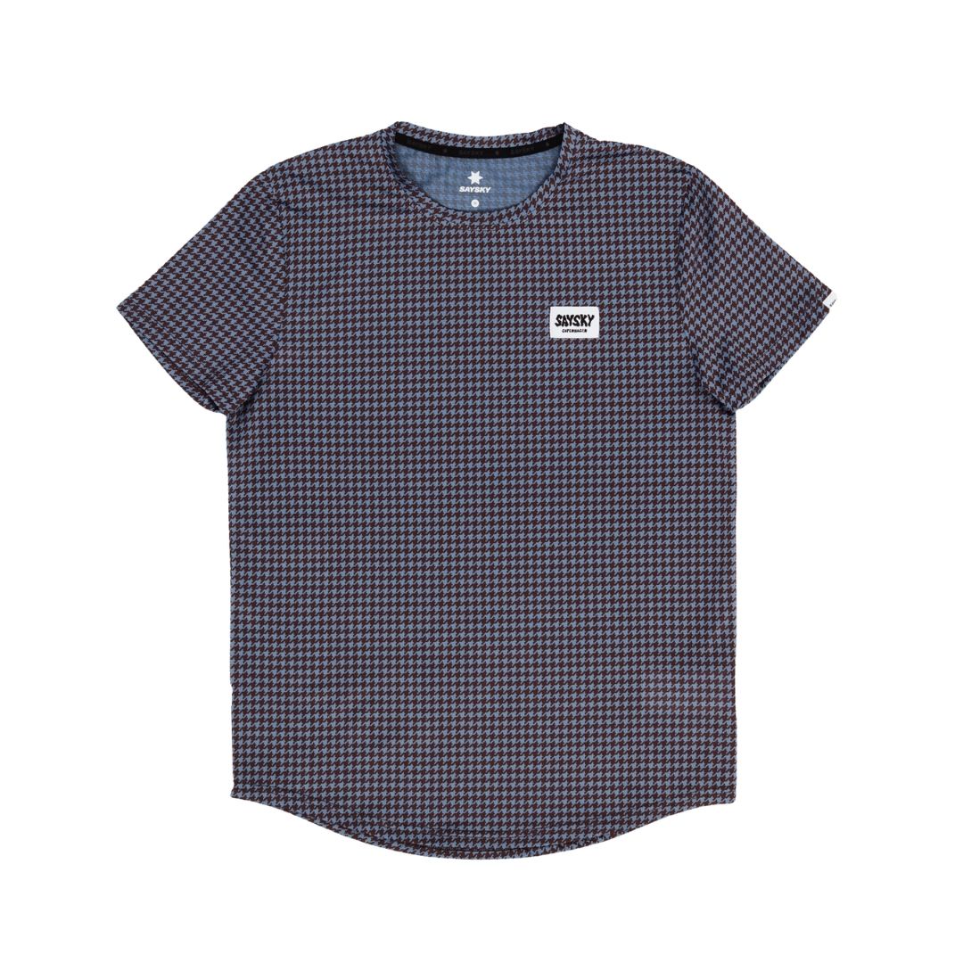 Saysky Houndstooth Combat T-Shirt Bekleidung Herren blau M